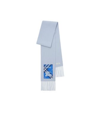  Narrow Check Label Cashmere Scarf