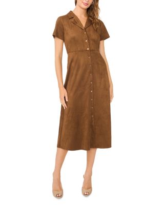 Vince Camuto Tie Back Button Down Midi Dress