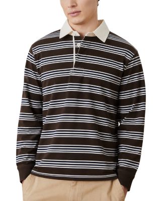 Mini Stripe Rugby Long Sleeve Polo Shirt