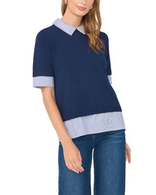 Crewneck Layered Sweater Top