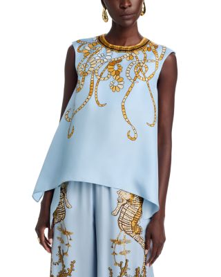 San Carlo Plac&eacute;e Silk Top
