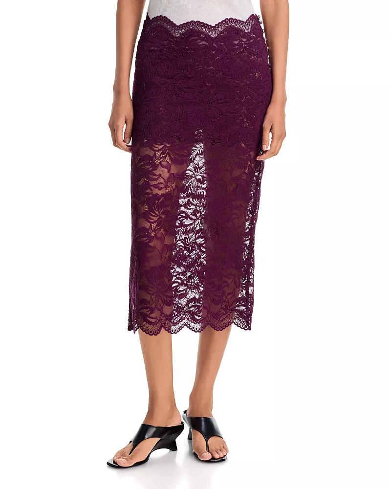 Rabanne Jupe Lace Midi Skirt