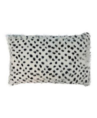Genuine Goatskin Pillow in White Leopard