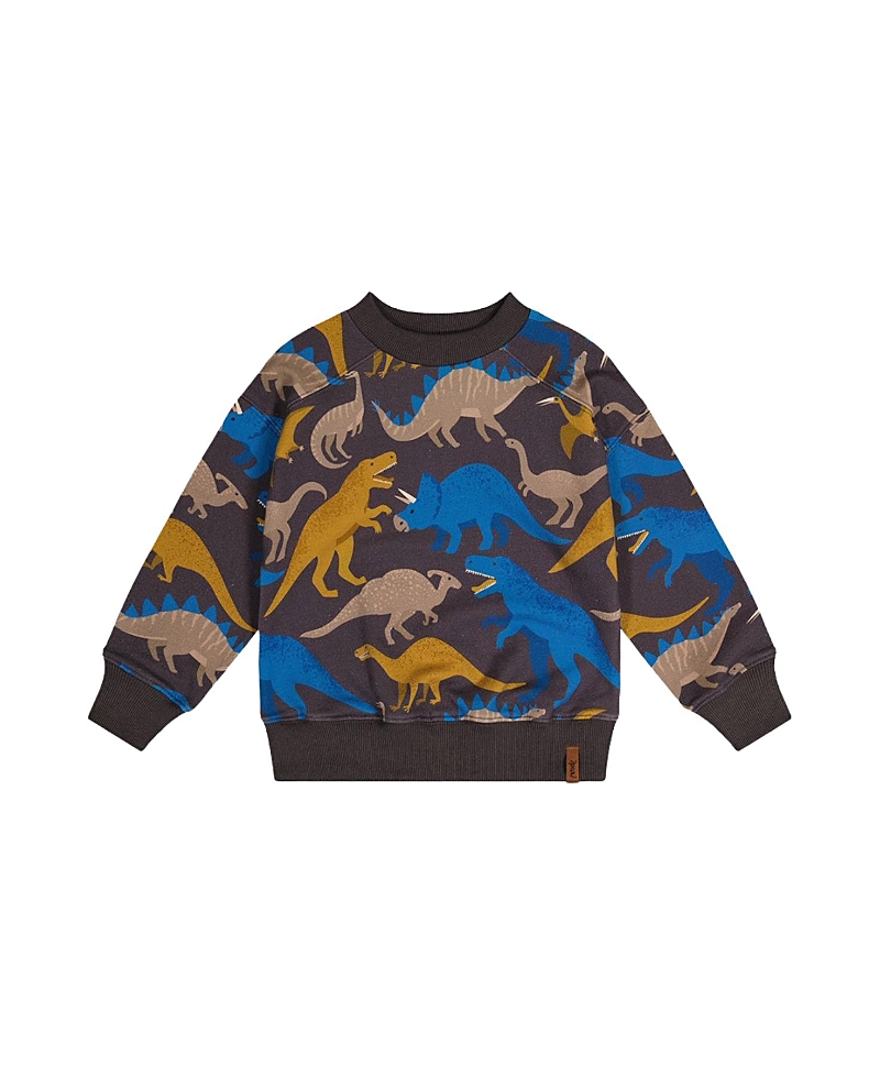Deux par Deux Boys' Crew Neck Dinosaur Fleece Sweatshirt - Little Kid, Big Kid