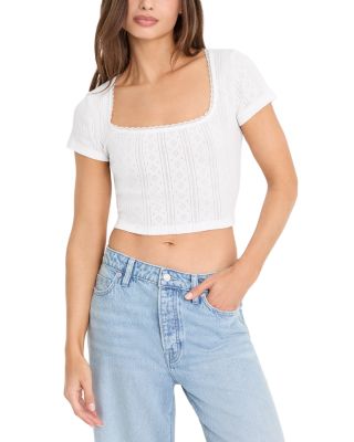 The Pointelle Square Neck Top