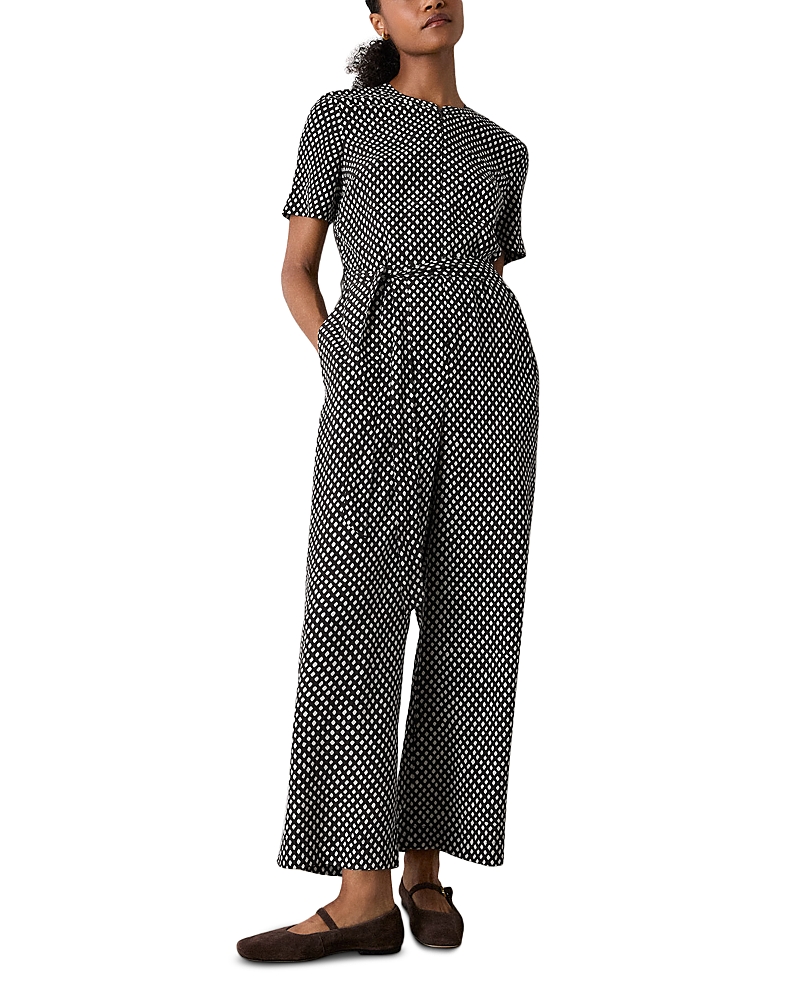Whistles Petite Zippered Belted Jumpsuit