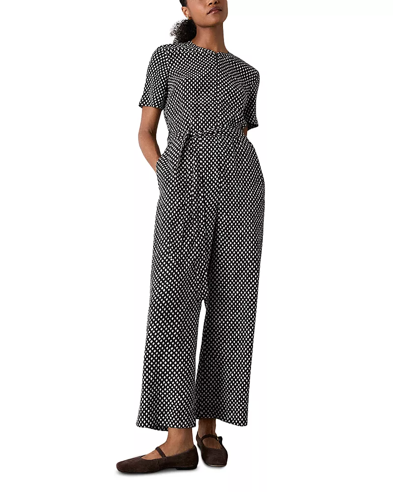 Whistles Petite Zippered Belted Jumpsuit