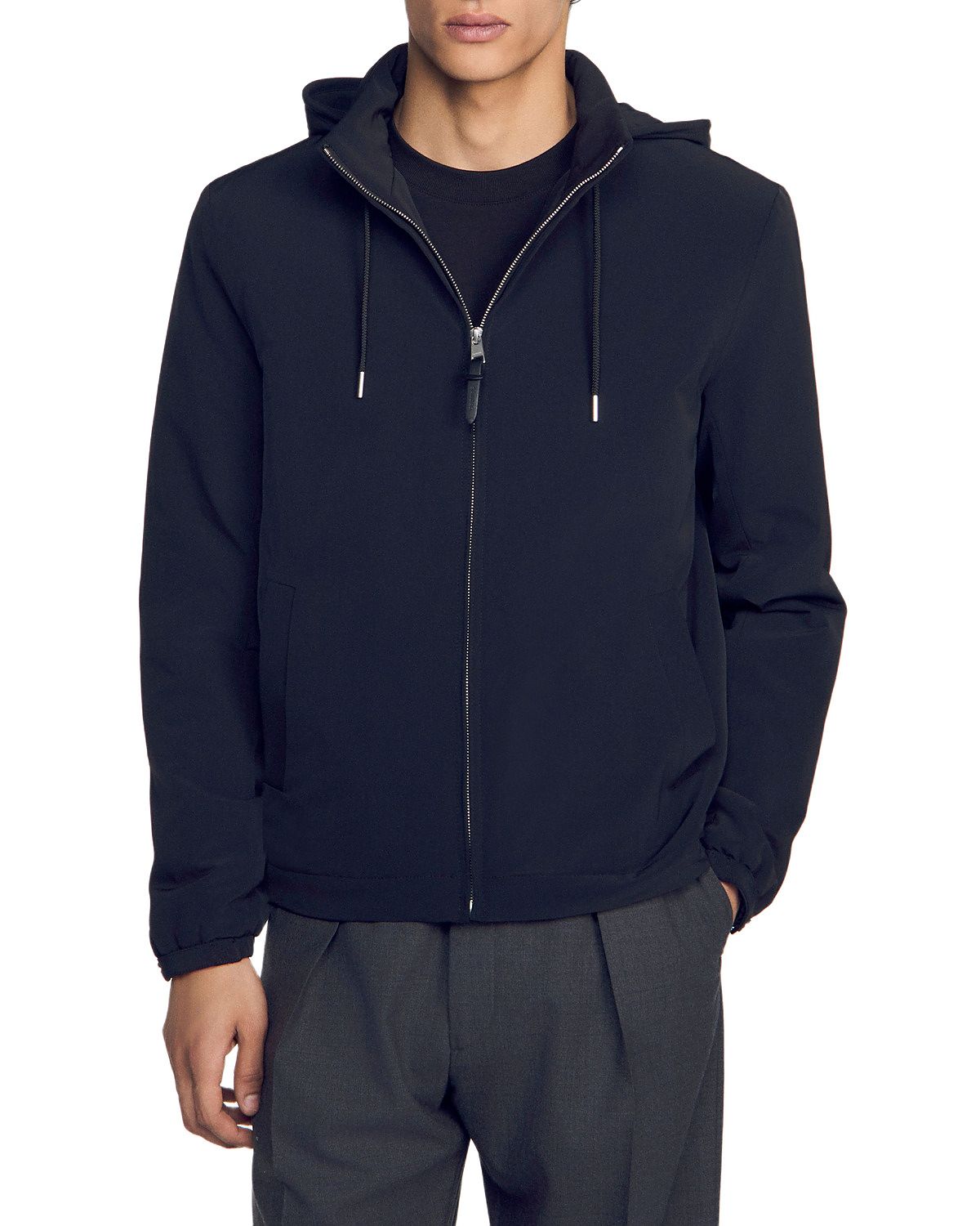 Sandro Orion Hooded Zip Up Jacket