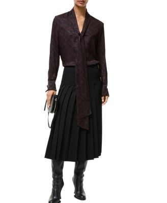  Check Silk Blend Scarf Blouse