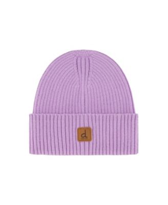 Girls' Ribbed Knit Folded Cuff Logo Patch Hat - Little Kid, Big Kid