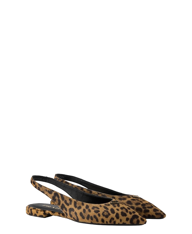 Prada Women's Printed Leather Ballerinas