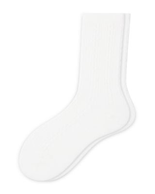 Ribbed Cable Crew Socks