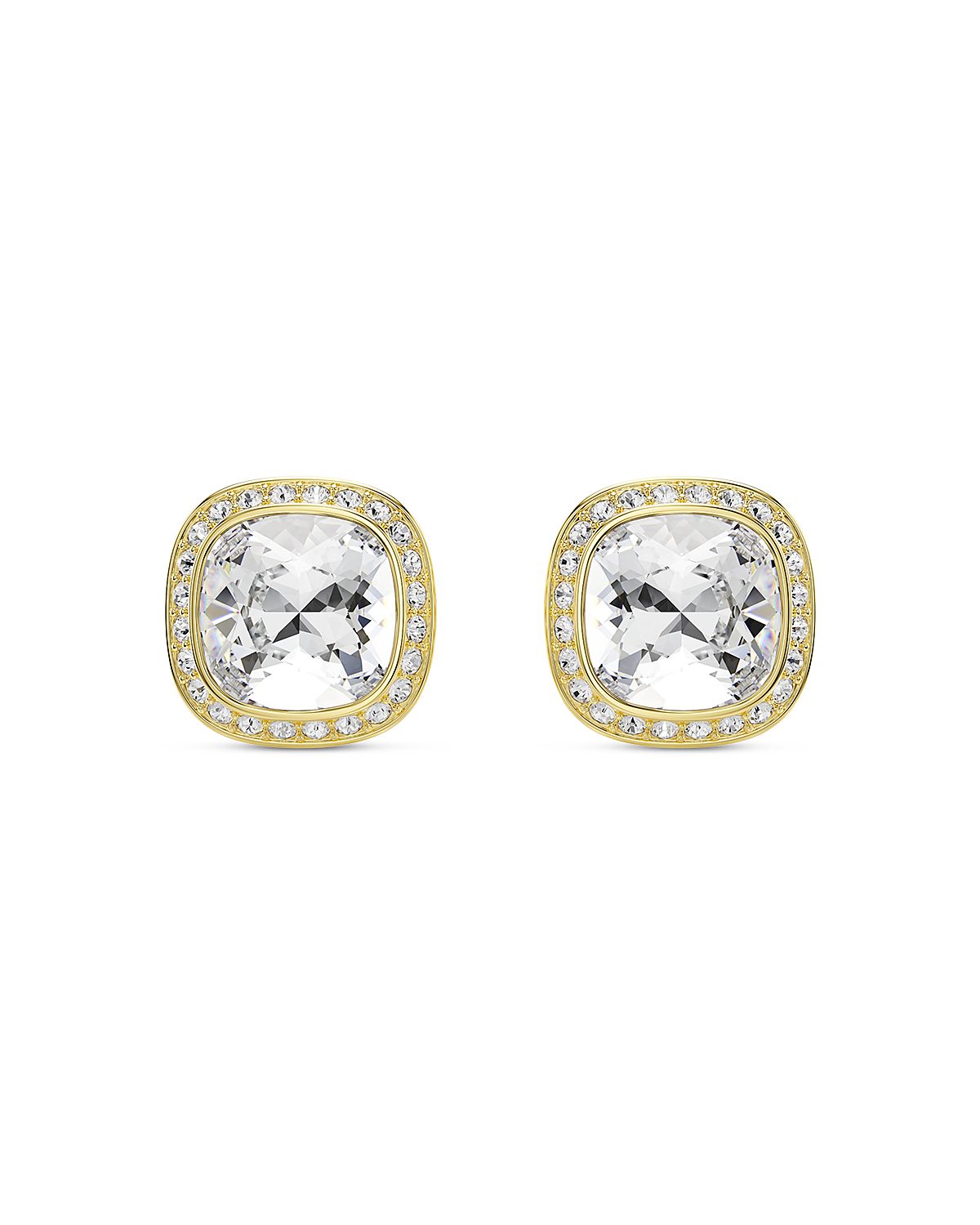 Swarovski Una Crystal Cushion Halo Stud Earrings