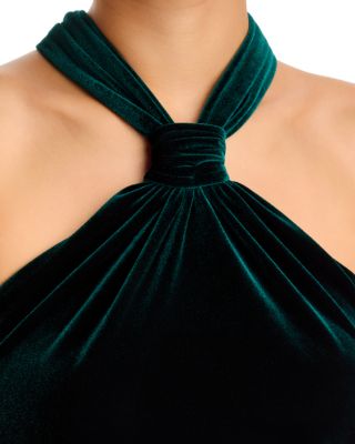 Velvet Knot Neck Sheath Dress - Exclusive - thumbnail 3