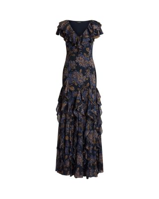 Floral Ruffle-Trim Georgette Gown - thumbnail 7