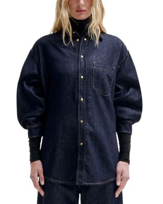 Button Front Long Sleeve Denim Shirt