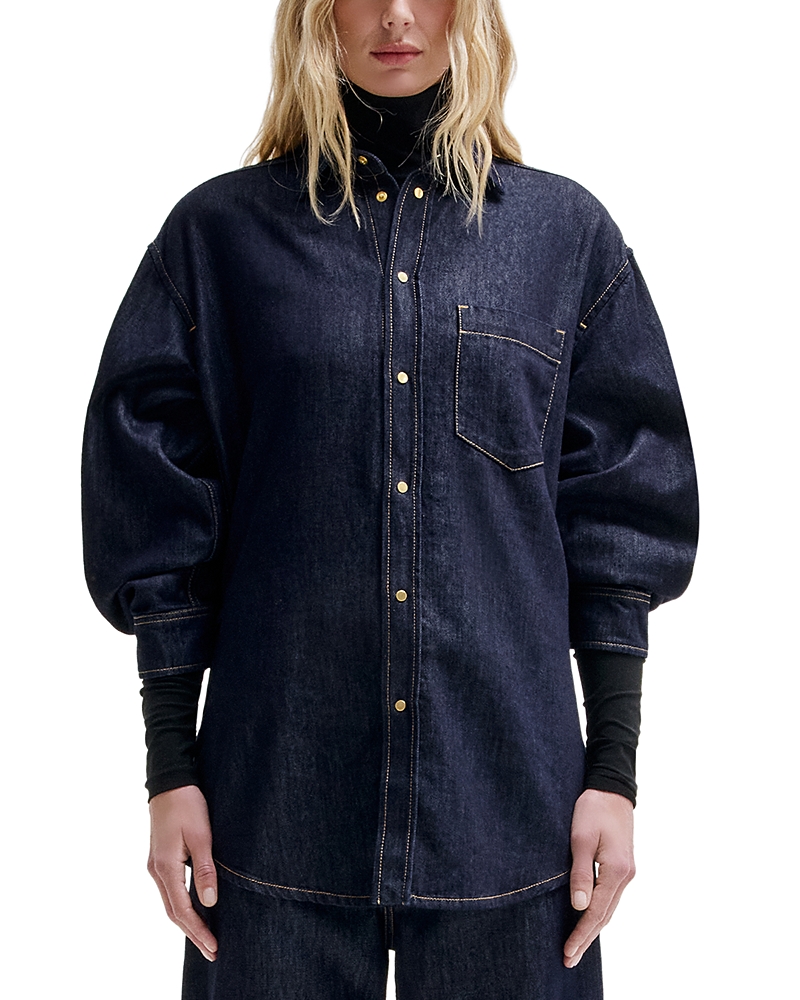 Darkpark Button Front Long Sleeve Denim Shirt