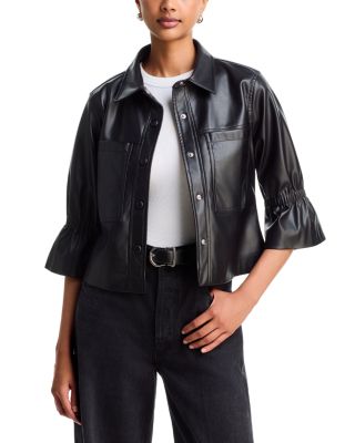 Six Fifty Romy Faux Leather Flared Elbow Sleeve Jacket