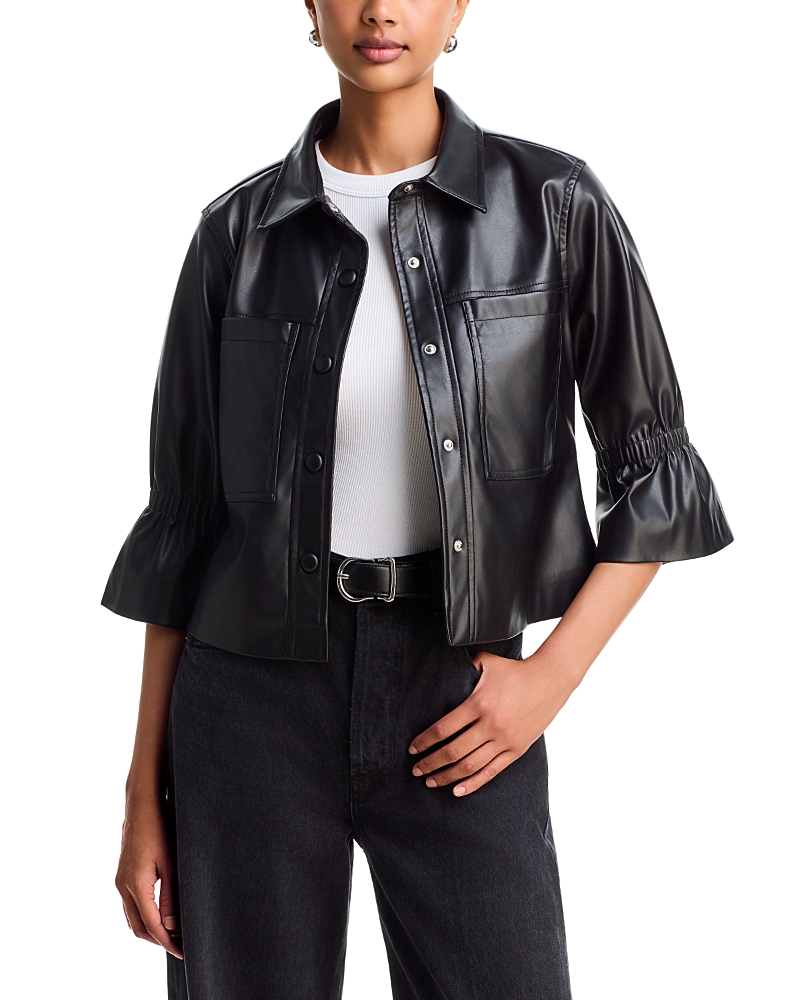 Six Fifty Romy Faux Leather Flared Elbow Sleeve Jacket