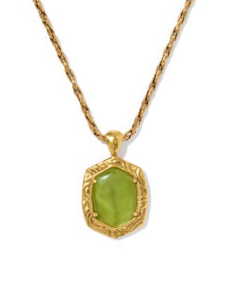 Daphne Tiger Stripe Frame Stone Pendant Necklace, 30-32"