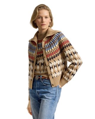 Geo Motif Wool Cardigan
