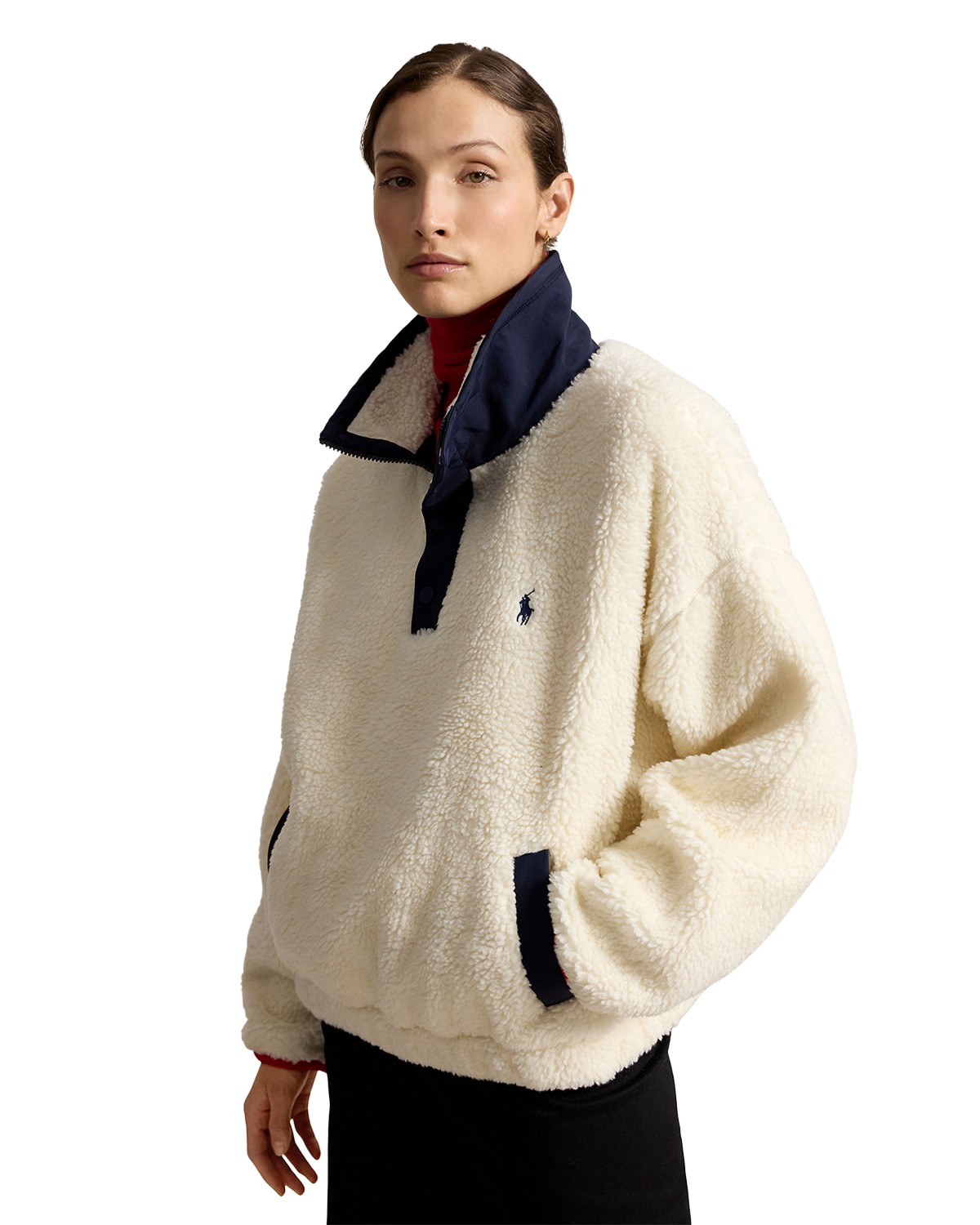 Polo Bear High-Pile Fleece Funnel Neck Top