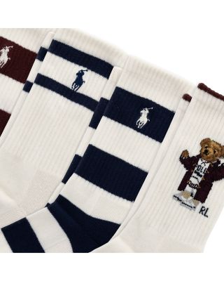Boys' Duffel Coat Bear Socks, 4 Pack - Little Kid, Big Kid