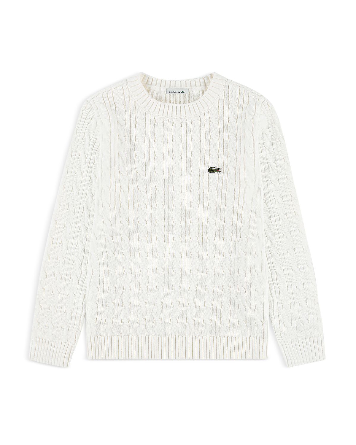 Lacoste Boys' Cable Knit Crewneck Sweater - Big Kid