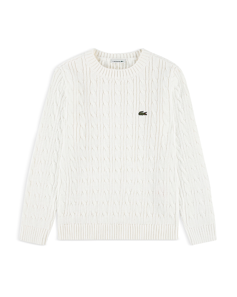 Lacoste Boys' Cable Knit Crewneck Sweater - Big Kid