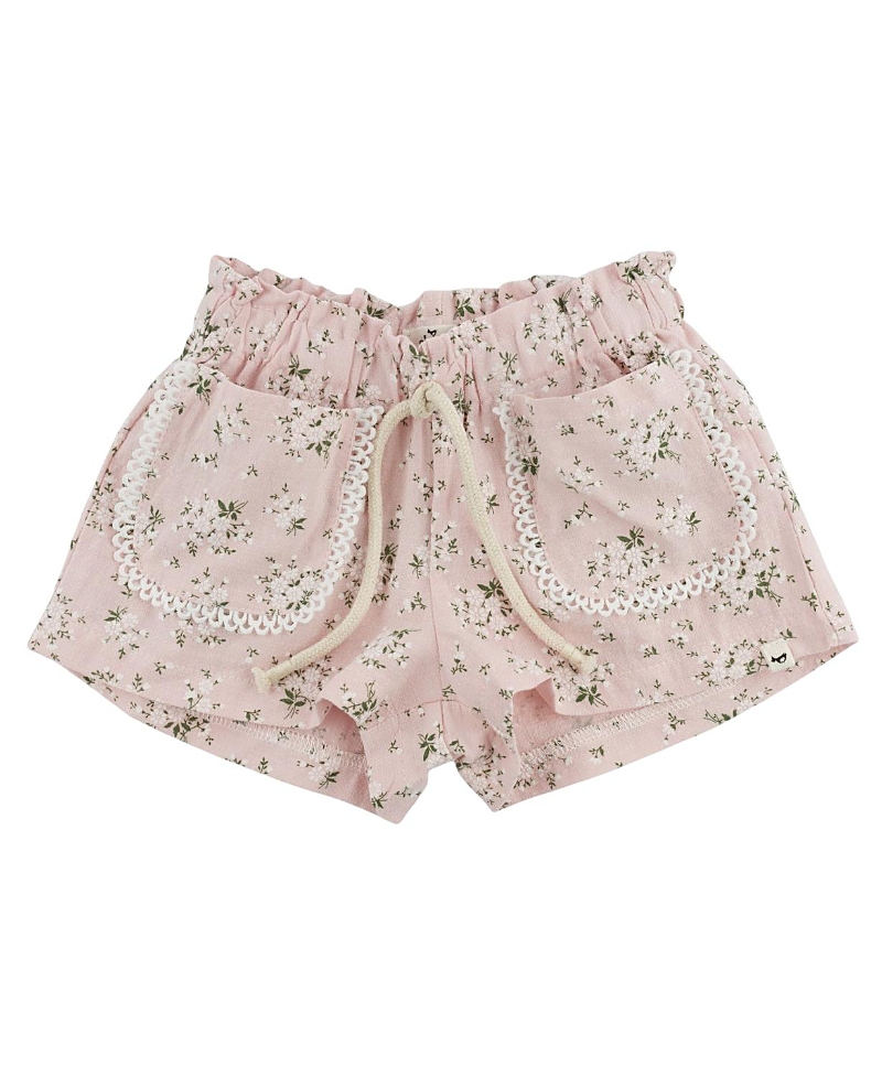 oh baby! Girls' Apple Blossom Libby Pocket Short - Baby, Little Kid