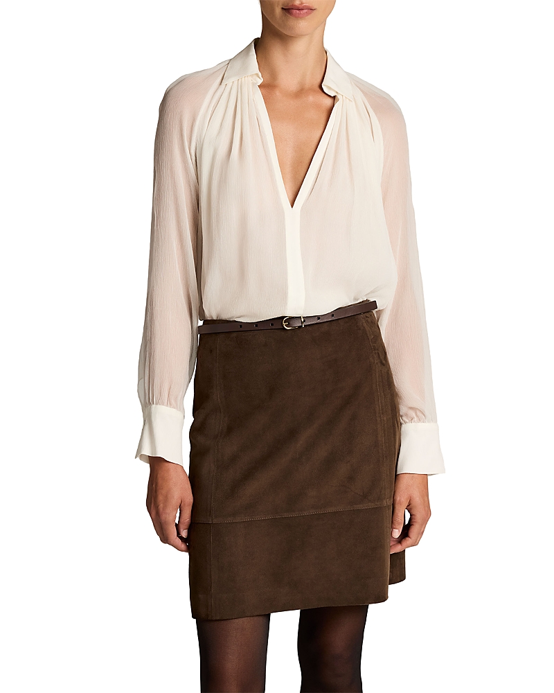 Vince Sheer Gathered Blouse