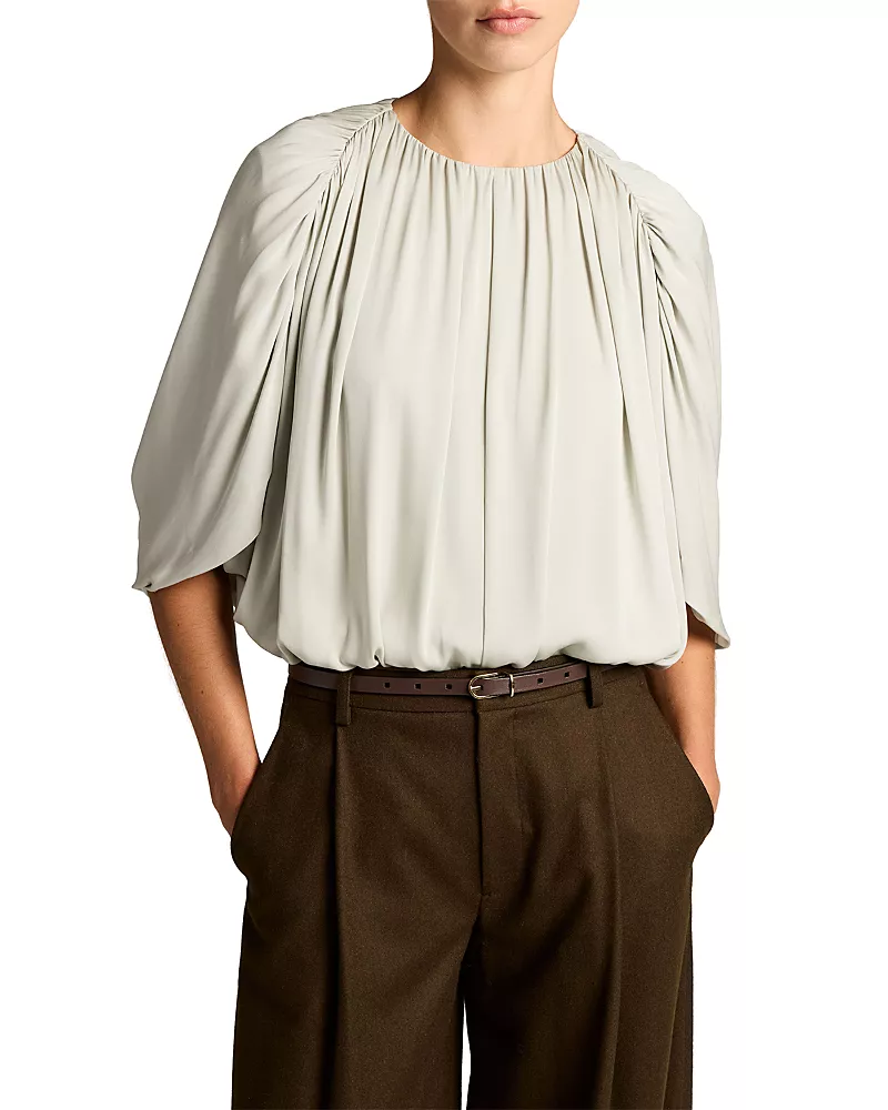 Vince Silk Blend Cape Style Bubble Blouse