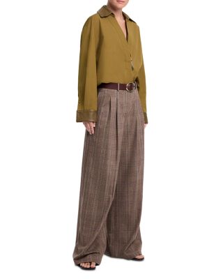 Avery Wool-Blend Wide Leg Pants