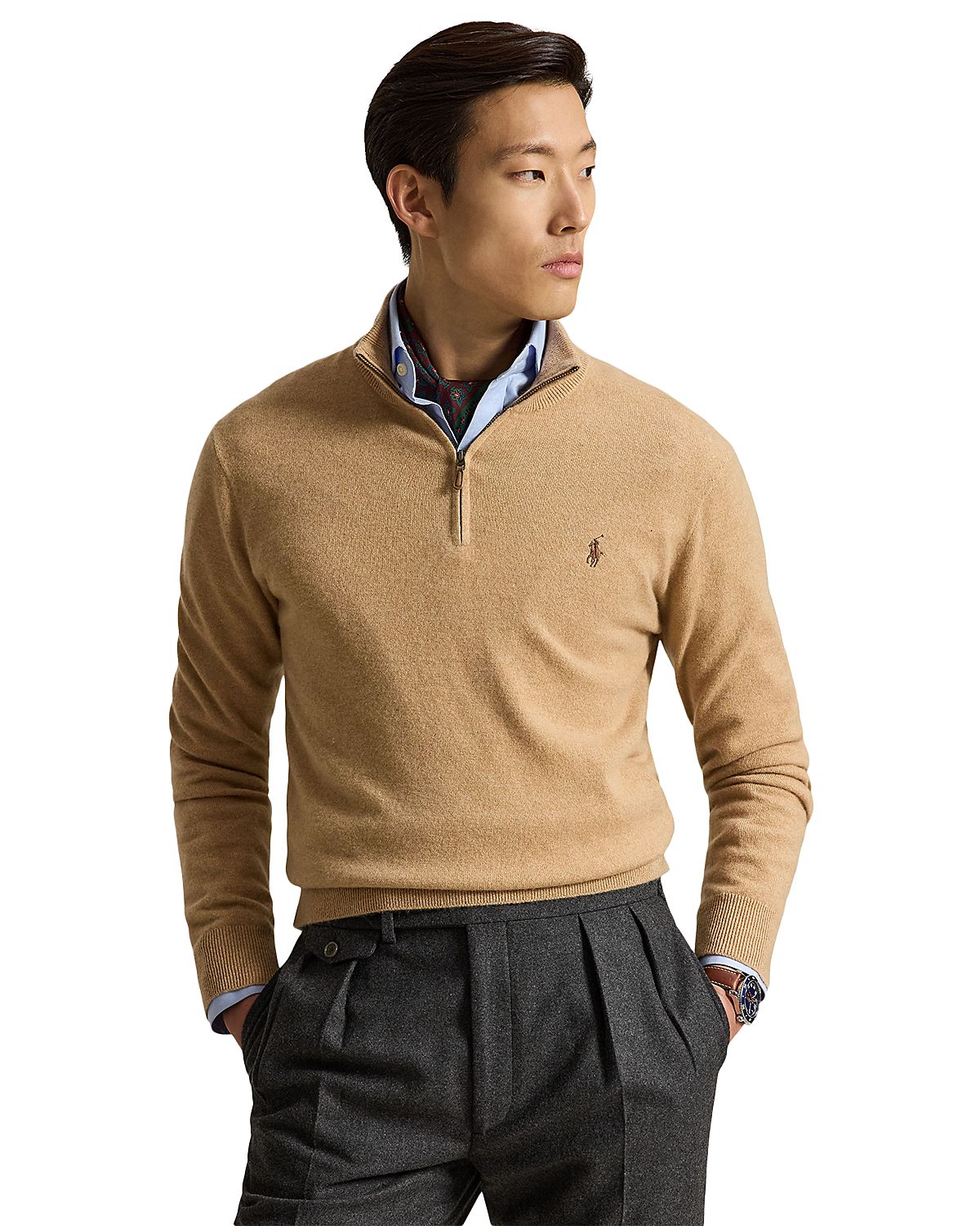 Polo Ralph Lauren Cashmere Stand Collar Zip Sweater