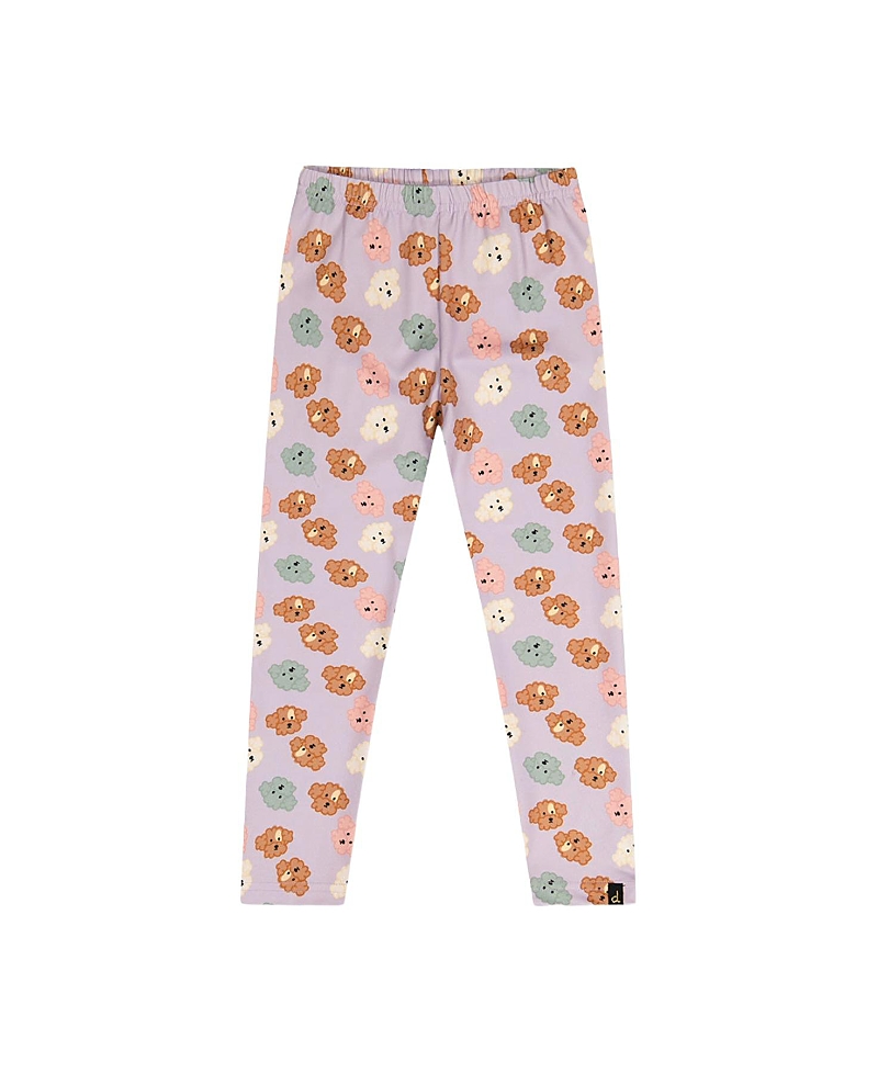 Deux par Deux Girls' Organic Cotton Poodle Back Pocket Elastic Waist Leggings - Big Kid