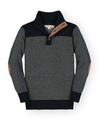 Boys' Organic Mock Neck Sweater with Elbow Patches - Little Kid