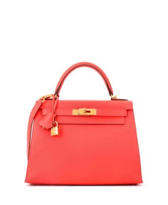 Kelly 28 Handbag Red Epsom with Gold Hardware