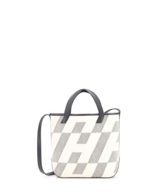 27 Cabas H en Biais Tote Canvas with Leather
