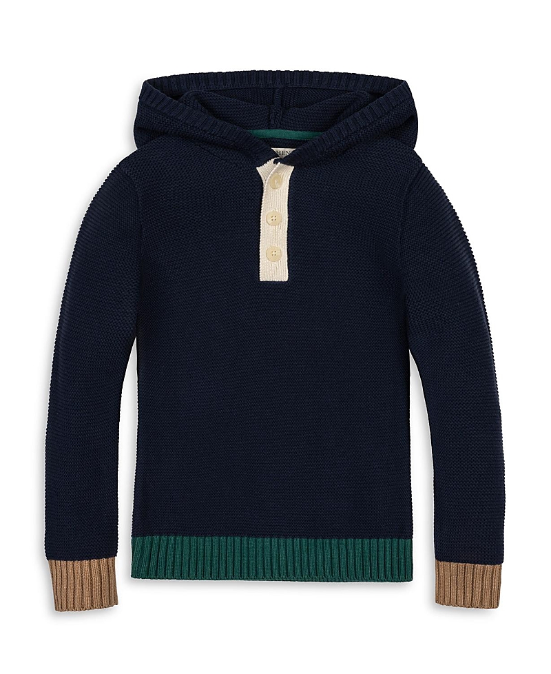 Hope & Henry Boys' Organic Henley Sweater Hoodie - Little Kid, Big Kid