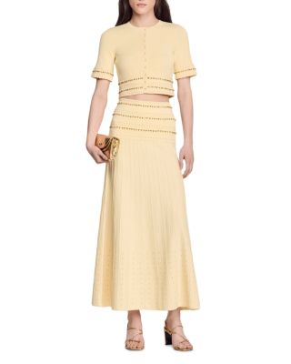 Oria Cropped Metallic Trim Top