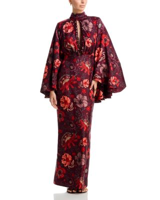 Hidden Flower Silk Maxi Dress