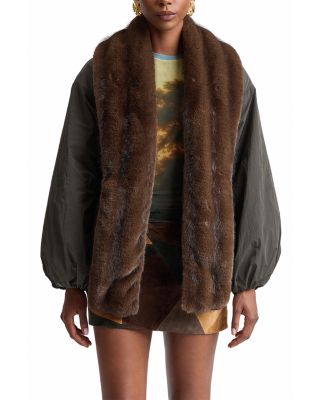 Faux Fur Trim Coat