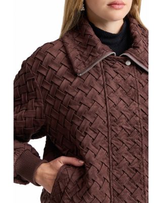 Faux Suede Down Bomber Jacket - thumbnail 6