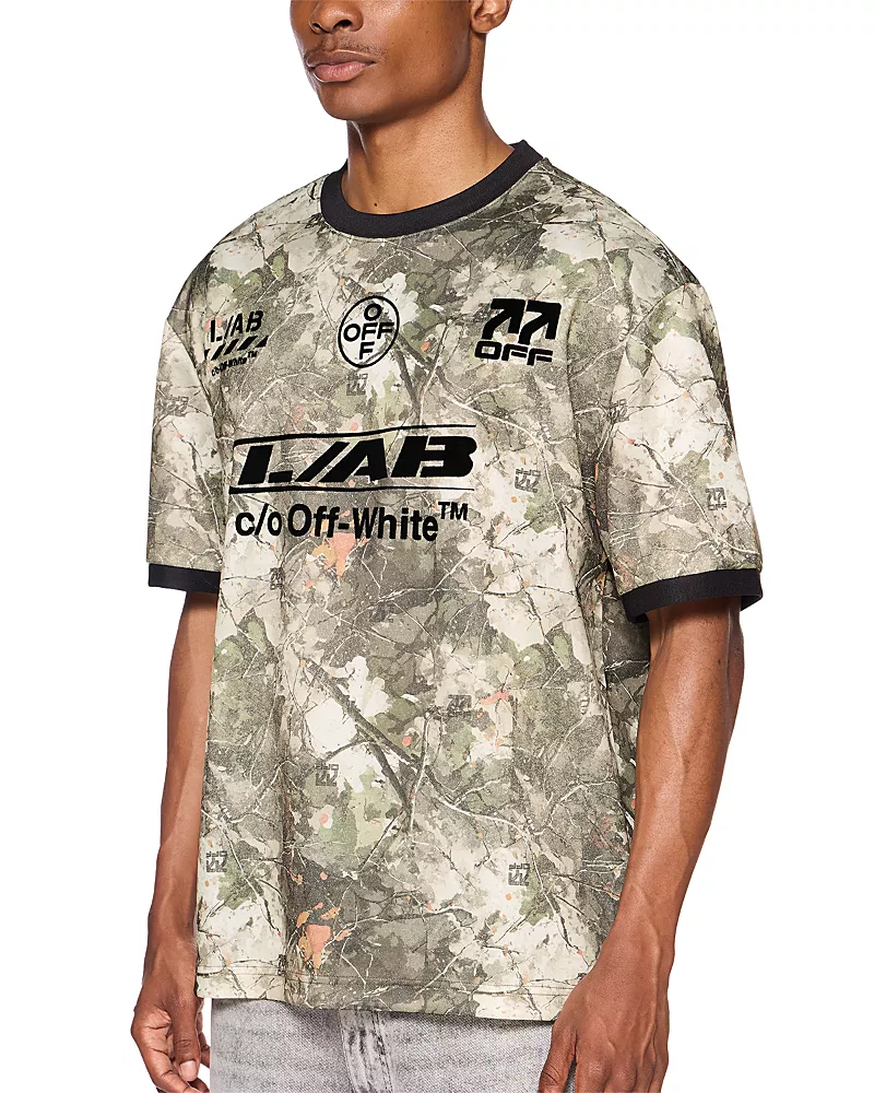 Off-White Ringer Logo Graphic Camo Jersey T-Shirt