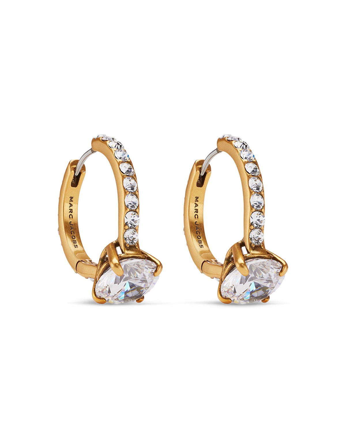 Marc Jacobs Crystal Proposal Ring Hoop Earrings
