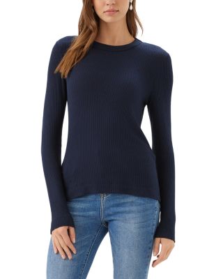 Ribbed Long Sleeve Crewneck Top