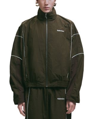 Loose Fit Grid Warm Up Jacket