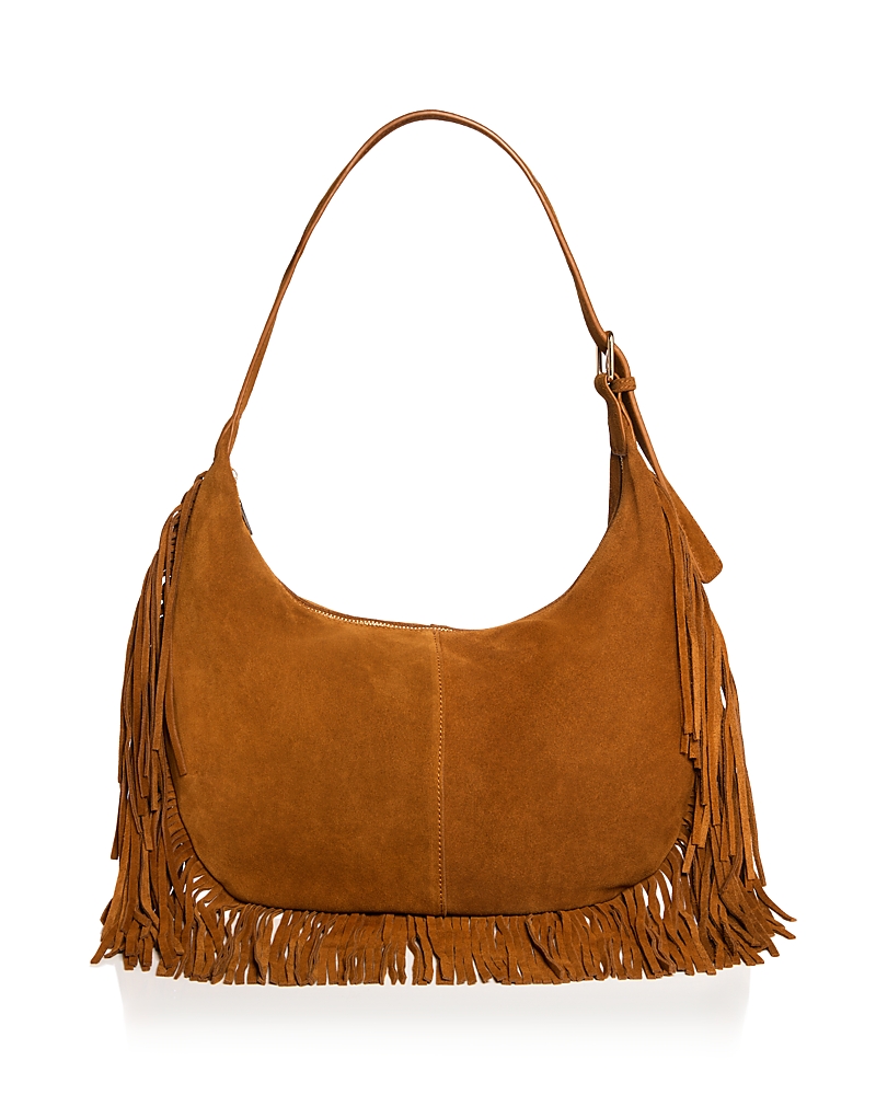 Aqua Large Fringed Suede Hobo Bag - Exclusive · NO SIZE