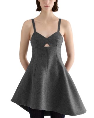 Asymmetric Wool Bustier Dress