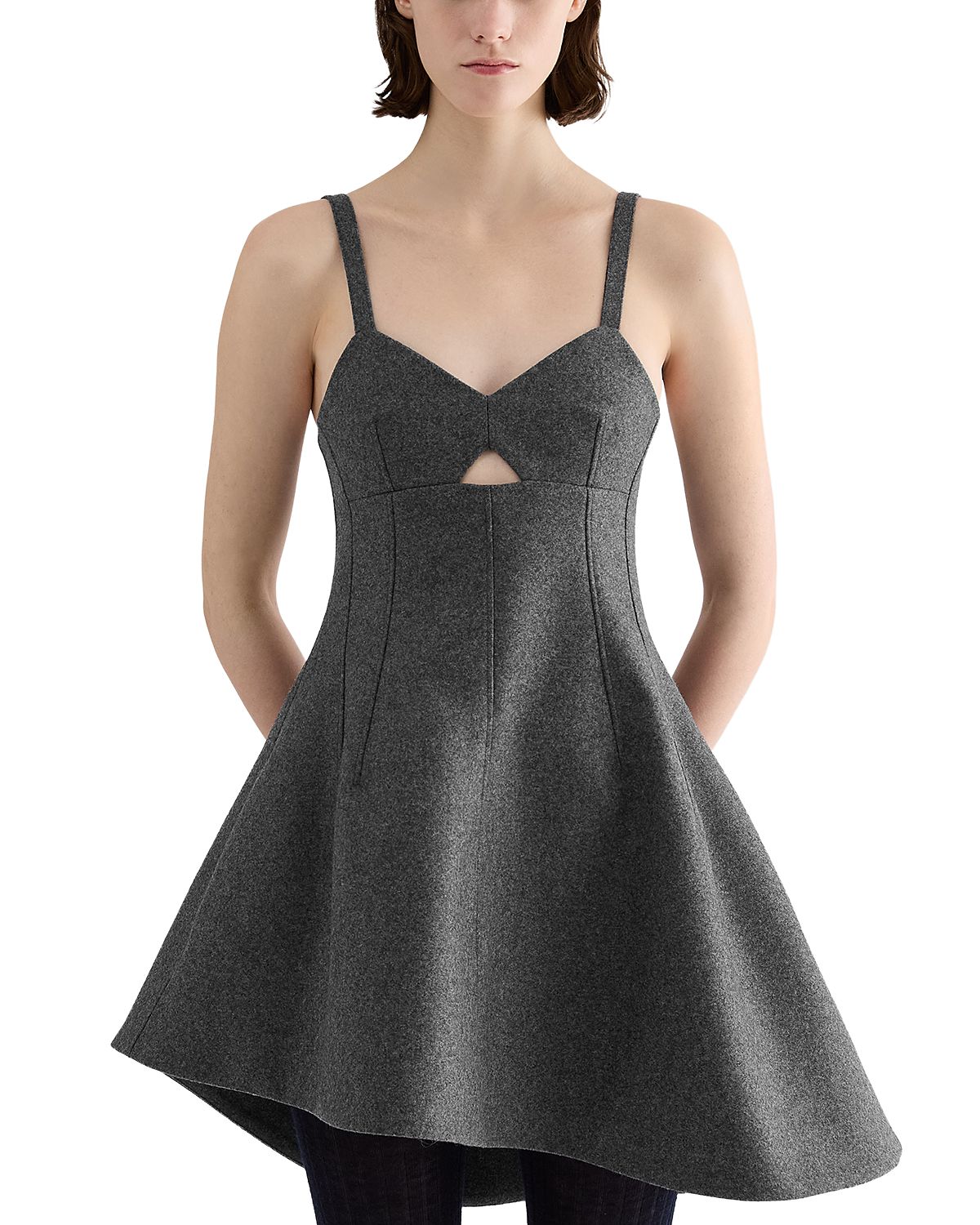 Jil Sander Asymmetric Wool Bustier Dress